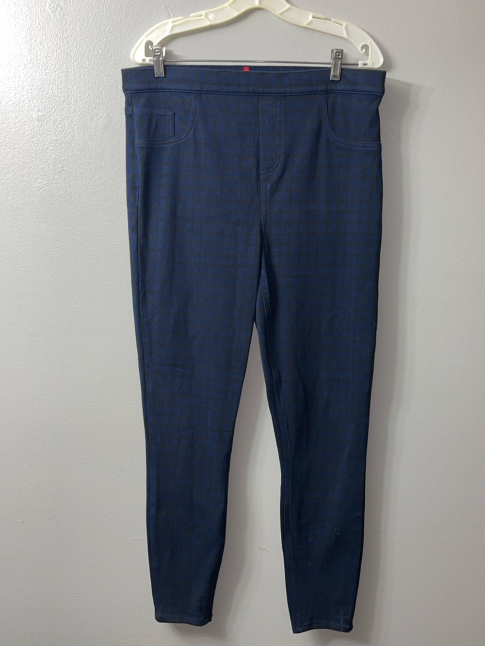 Spanx Windowpane Jeanish Leggings Blue Black 1x - Picture 3 of 6